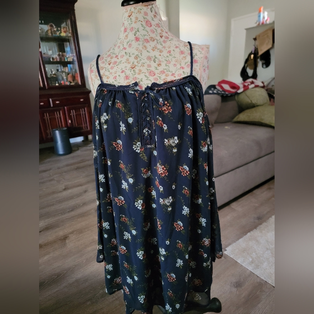 Purple Snow /Floral Spaghetti Strap Dress Size XL